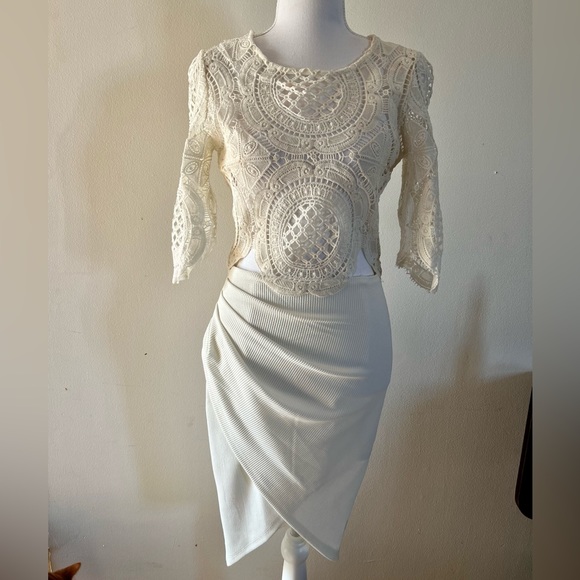 Off-White Lacey Midi Dress - Picture 1 of 5